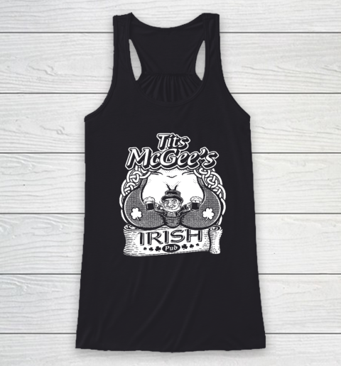 Tits McGee'ss Irish Pub Funny St. Patrick's Day Shamrocks Racerback Tank