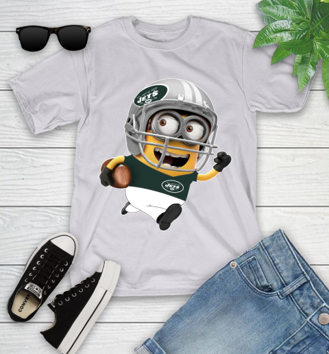 NFL New York Jets Minions Disney Football Sports Youth T-Shirt 4