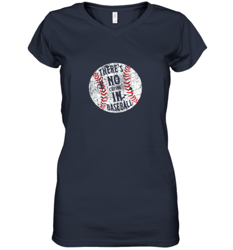 wtmw there39 s no crying in baseball i love sport softball gifts women v neck t shirt 39 front navy