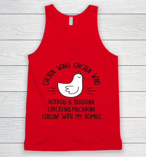 Viral Chicken Wing Chicken Wing Hot Dog Bologna Song Lyric Tank Top 3