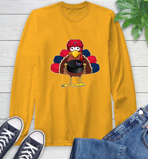 Washington Capitals Turkey Thanksgiving Day Long Sleeve T-Shirt 3
