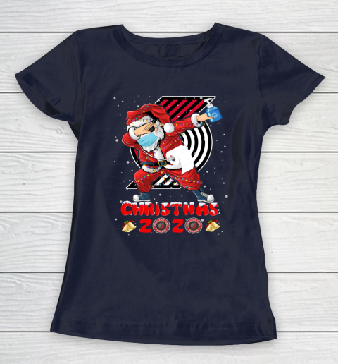 Portland Trail Blazers Funny Santa Claus Dabbing Christmas 2020 NBA Women's T-Shirt 2