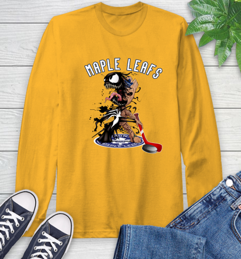 NHL Toronto Maple Leafs Hockey Venom Groot Guardians Of The Galaxy Long Sleeve T-Shirt 3