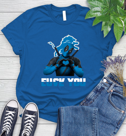 NHL Detroit Lions Deadpool Love You Fuck You Football Sports Women's T-Shirt 12