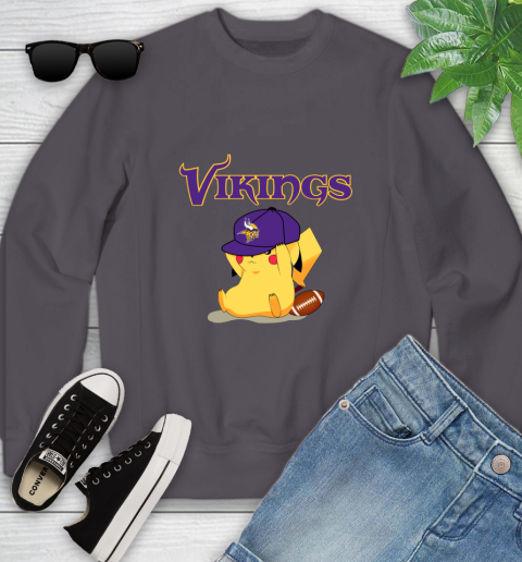 NFL Pikachu Football Sports Minnesota Vikings Youth Sweatshirt 6