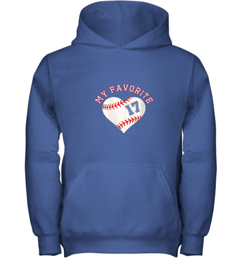 Baseball Player 17 Jersey Outfit No #17 Sports Fan Gift Youth Hoodie 