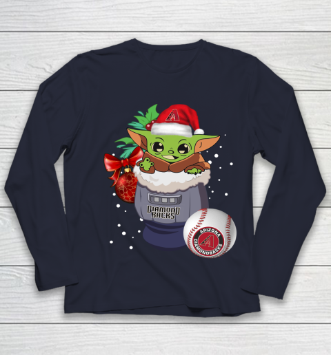 Arizona Diamondbacks Christmas Baby Yoda Star Wars Funny Happy MLB Youth Long Sleeve 3