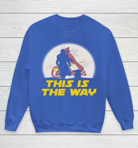 St.Louis Cardinals MLB Baseball Star Wars Yoda And Mandalorian This Is The Way Youth Sweatshirt 6