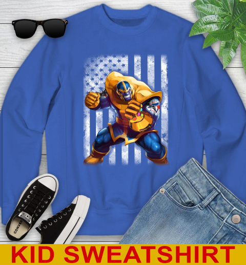 MLB Baseball Toronto Blue Jays Thanos Marvel American Flag Shirt Youth Sweatshirt 6