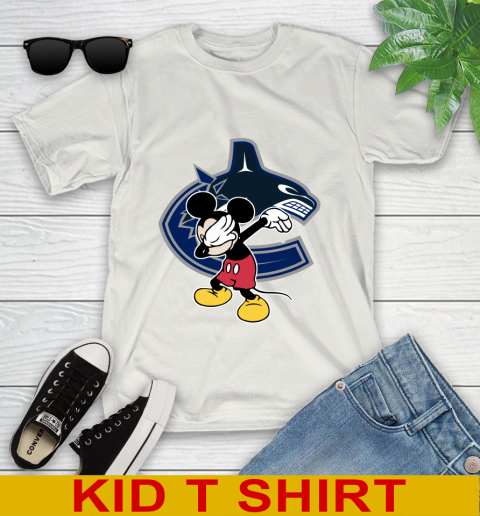 Vancouver Canucks NHL Hockey Dabbing Mickey Disney Sports Youth T-Shirt 12