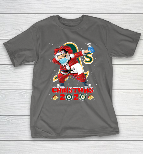 Oakland Athletics Funny Santa Claus Dabbing Christmas 2020 MLB T-Shirt 8