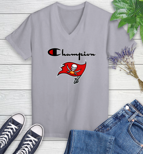NFL Football Tampa Bay Buccaneers Champion Shirt Women's V-Neck T-Shirt 2