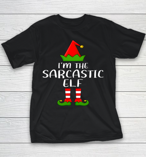 Funny Family Christmas Shirts I'm The Sarcastic Elf Christmas Youth T-Shirt