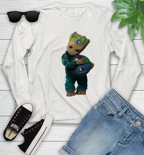 NBA Groot Guardians Of The Galaxy Basketball Sports Minnesota Timberwolves Youth Long Sleeve 12