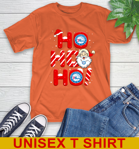 Philadelphia 76ers NBA Basketball Ho Ho Ho Santa Claus Merry Christmas Shirt T-Shirt 4
