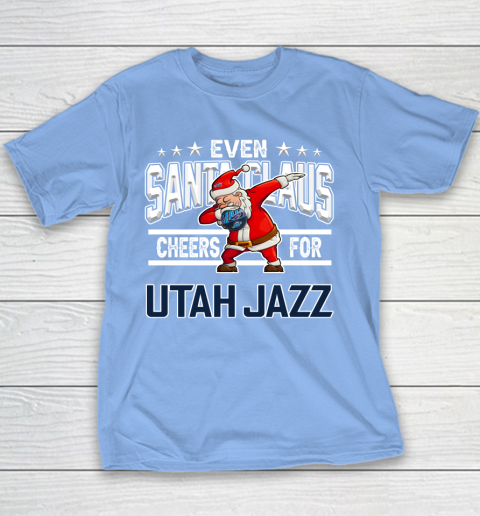 Utah Jazz Even Santa Claus Cheers For Christmas NBA Youth T-Shirt 8