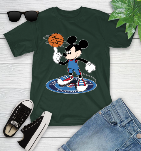 NBA Basketball Oklahoma City Thunder Cheerful Mickey Disney Shirt Youth T-Shirt 5