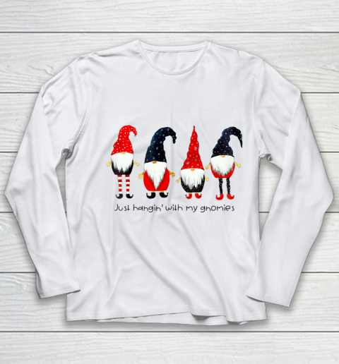 Just Hangin With My Gnomies Funny Christmas Dwarf Youth Long Sleeve