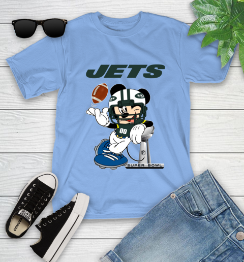 NFL New York Jets Mickey Mouse Disney Super Bowl Football T Shirt Youth T-Shirt 11