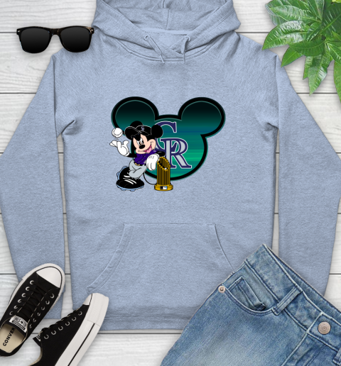 MLB Colorado Rockies The Commissioner's Trophy Mickey Mouse Disney Youth Hoodie 10
