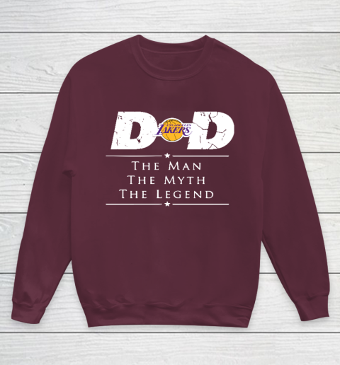 Los Angeles Lakers NBA Basketball Dad The Man The Myth The Legend Youth Sweatshirt 4