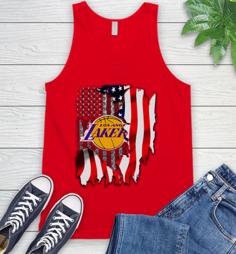Los Angeles Lakers NBA Basketball American Flag Tank Top 5