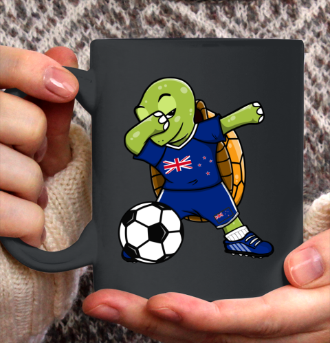 Dabbing Turtle New Zealand Soccer Fans Jersey Flag Football Ceramic Mug 11oz