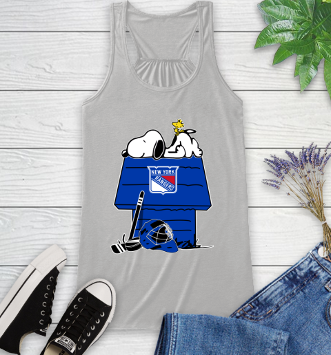 New York Rangers NHL Hockey Snoopy Woodstock The Peanuts Movie Racerback Tank