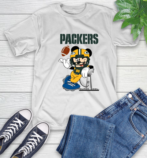 NFL Green Bay Packers Mickey Mouse Disney Super Bowl Football T Shirt T-Shirt