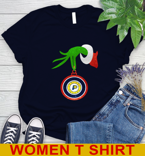 Indiana Pacers Grinch Merry Christmas NBA Basketball Women's T-Shirt 3