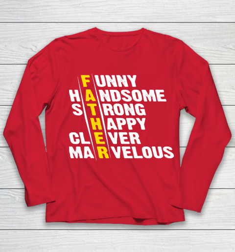 Marvelous T Shirt  Funny Handsome Strong Clever Marvelous Matching Father's Day Youth Long Sleeve 16