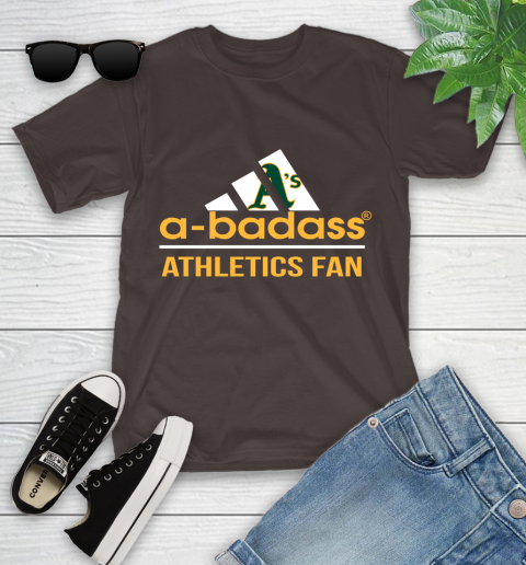 MLB A Badass Oakland Athletics Fan Adidas Baseball Sports Youth T-Shirt 7
