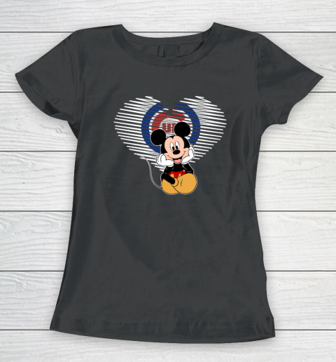 MLB Chicago Cubs The Heart Mickey Mouse Disney Baseball Women's T-Shirt