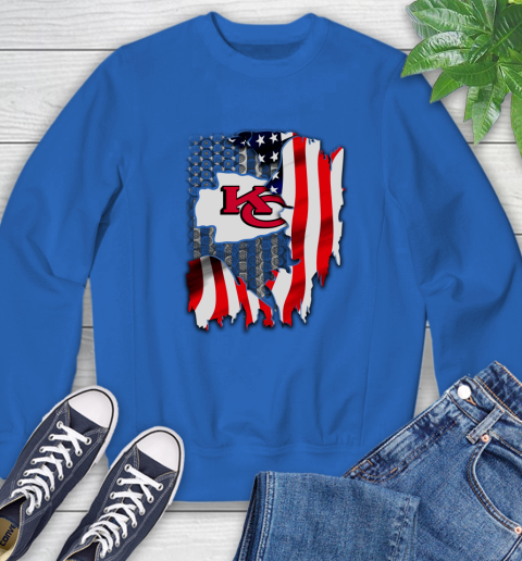 Kansas City Chiefs NFL Football American Flag Sweatshirt 9