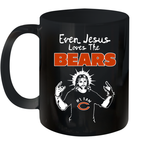 Chicago Bears NFL Football Even Jesus Loves The Bears Shirt Ceramic Mug 11oz