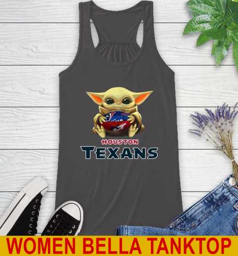 NFL Football Houston Texans Baby Yoda Star Wars Shirt Racerback Tank - Image 13