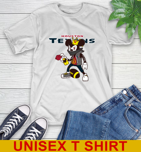 Houston Texans NFL Football Mickey Peace Sign Sports T-Shirt