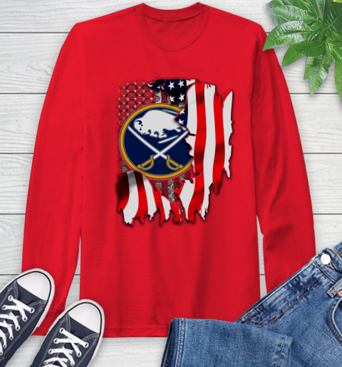 Buffalo Sabres NHL Hockey American Flag Long Sleeve T-Shirt 11
