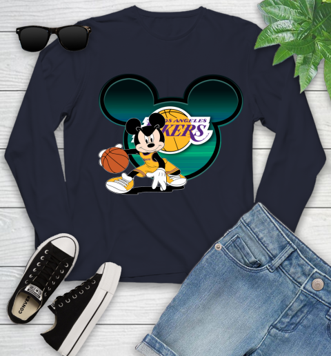 NBA Los Angeles Lakers Mickey Mouse Disney Basketball Youth Long Sleeve - Image 4