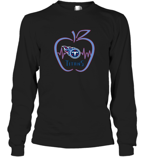 Apple Heartbeat Teacher Symbol Tennessee Titans Youth T-Shirt 