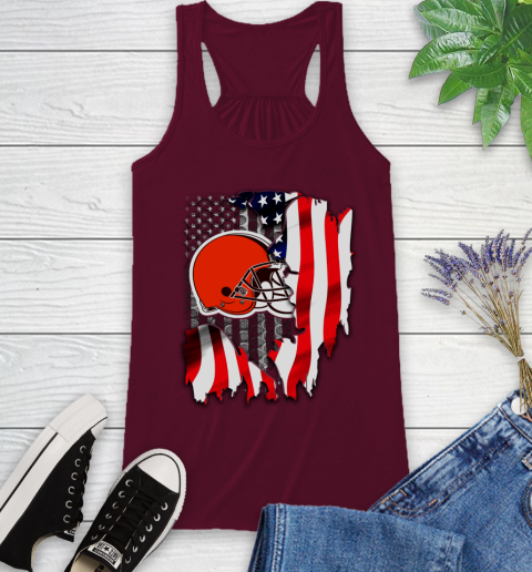 Cleveland Browns NFL Football American Flag Racerback Tank 2