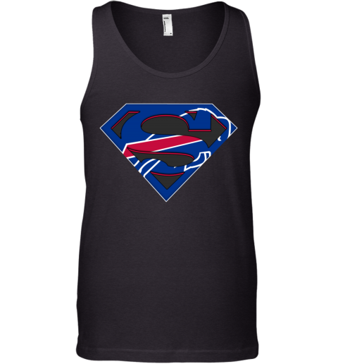 NFL Buffalo Bills Logo Superman h3jq nfl buffalo bills logo superman unisex tank 17 front black