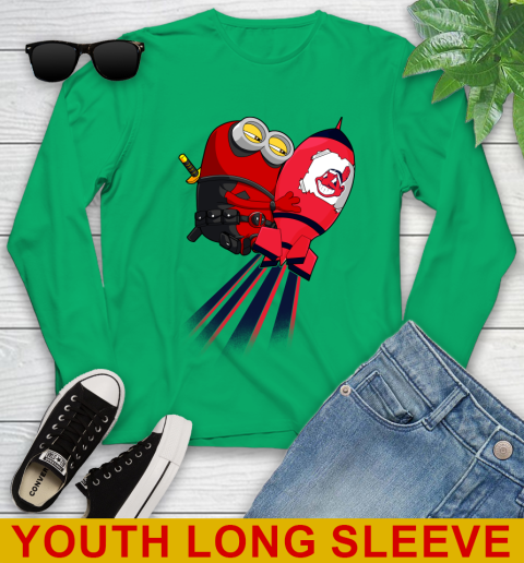 MLB Baseball Cleveland Indians Deadpool Minion Marvel Shirt Youth Long Sleeve 7