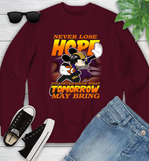 Buffalo Bills NFL Football Mickey Disney Never Lose Hope (2) Youth Sweatshirt 4
