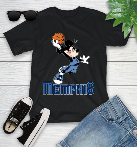 NBA Basketball Memphis Grizzlies Cheerful Mickey Mouse Shirt Youth T-Shirt