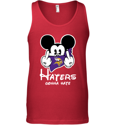 NFL Minnesota Vikings Haters Gonna Hate Mickey Mouse Disney Football T Shirt Vn18uPupnOB unisex tank 17 95 151514 front red