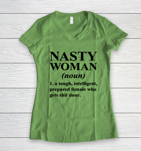 Nasty Woman Noun black Women's V-Neck T-Shirt 5