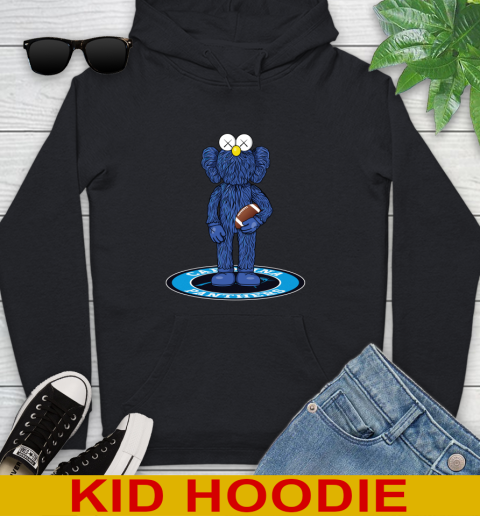 NFL Football Carolina Panthers Kaws Bff Blue Figure Shirt Youth Hoodie 2