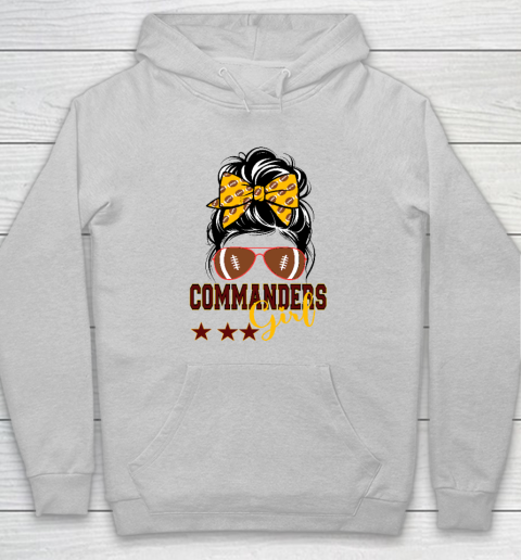 Retro Commanders Girl Messy Bun Sports Fan Team Matching Hoodie 4