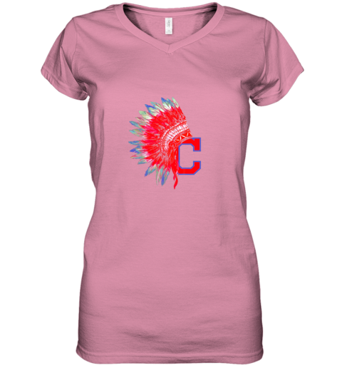 rzwm new cleveland hometown indian tribe vintage for baseball fans awesome women v neck t shirt 39 front azalea